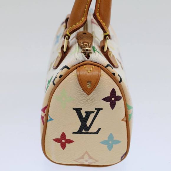 LOUIS VUITTON Monogram Multicolor Mini Speedy Hand Bag White M92645 Auth 58259 - Picture 3 of 16